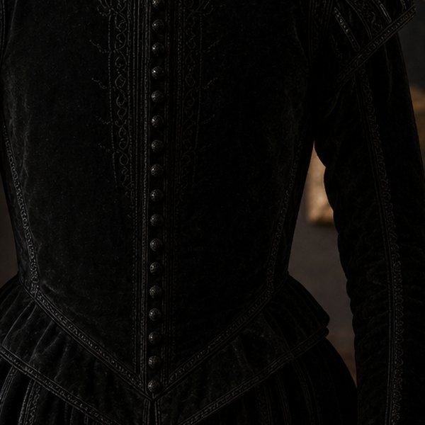 Purple fabric with historical dye samples — detail