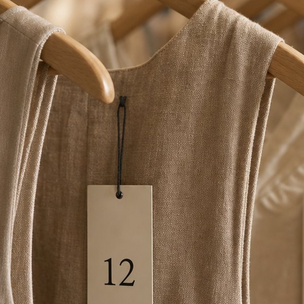 Clothing label with arbitrary size number — detail