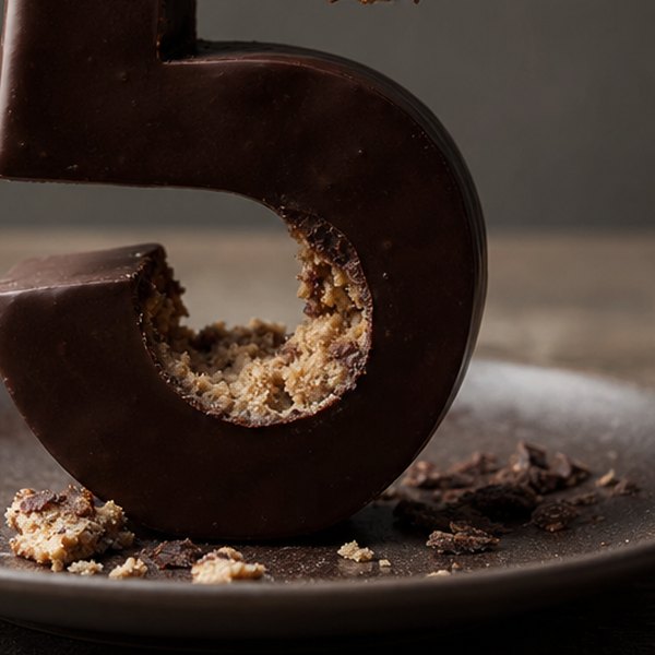 Abstract concept of number eating or consuming — detail