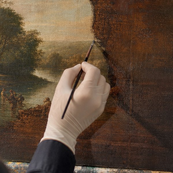 Restored painting reveals hidden original artwork — detail