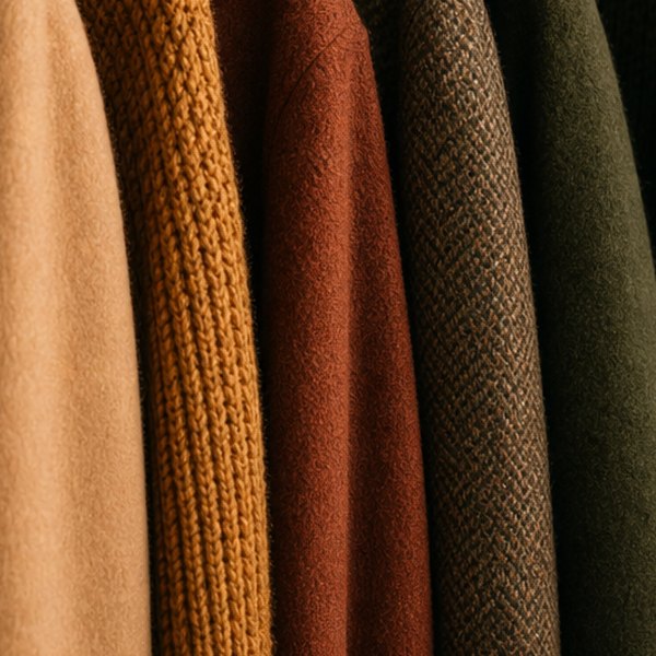 Person wearing brown autumn clothing outdoors — detail