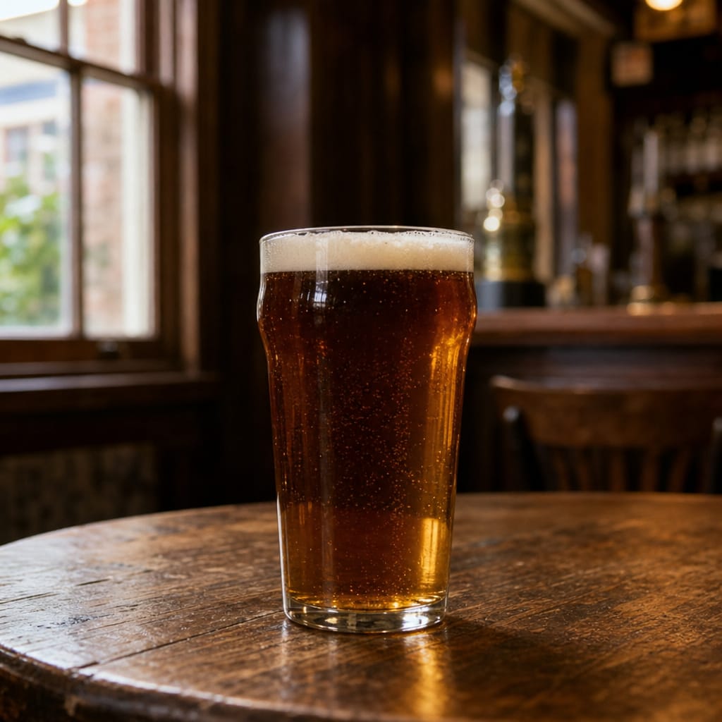 Beer pint glass business system concept