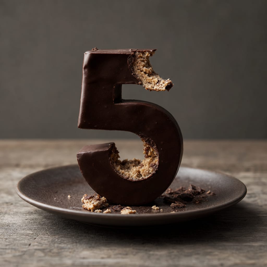Abstract concept of number eating or consuming