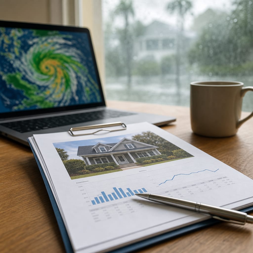 Mortgage document with weather forecast data
